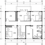 Mặt bằng công năng tầng 2 mẫu nhà mái Nhật 2 tầng bố trí 3 phòng ngủ và sân phơi thoáng đãng.
