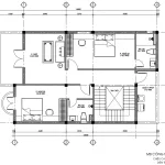 Bản vẽ bố trí công năng tầng 2 biệt thự mái Mansard tân cổ điển diện tích 100m2.