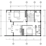 Mặt bằng tầng 2 mẫu nhà 2 tầng đẹp bố trí phòng thờ và sân chơi thoáng mát.