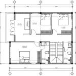 Bản vẽ bố trí công năng tầng 2 mẫu nhà 2 tầng mái Nhật diện tích 100m2 khoa học.