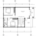 Mặt bằng tầng 2 mẫu nhà 2 tầng mái Nhật 86m2 bố trí phòng sinh hoạt chung và sân chơi thoáng mát.