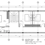 Bản vẽ mặt bằng tầng 2 mẫu nhà phố 2 tầng 1 tum hiện đại diện tích 90m2.