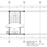Bản vẽ mặt bằng tầng tum mẫu nhà phố 2 tầng 1 tum hiện đại diện tích 23m2.