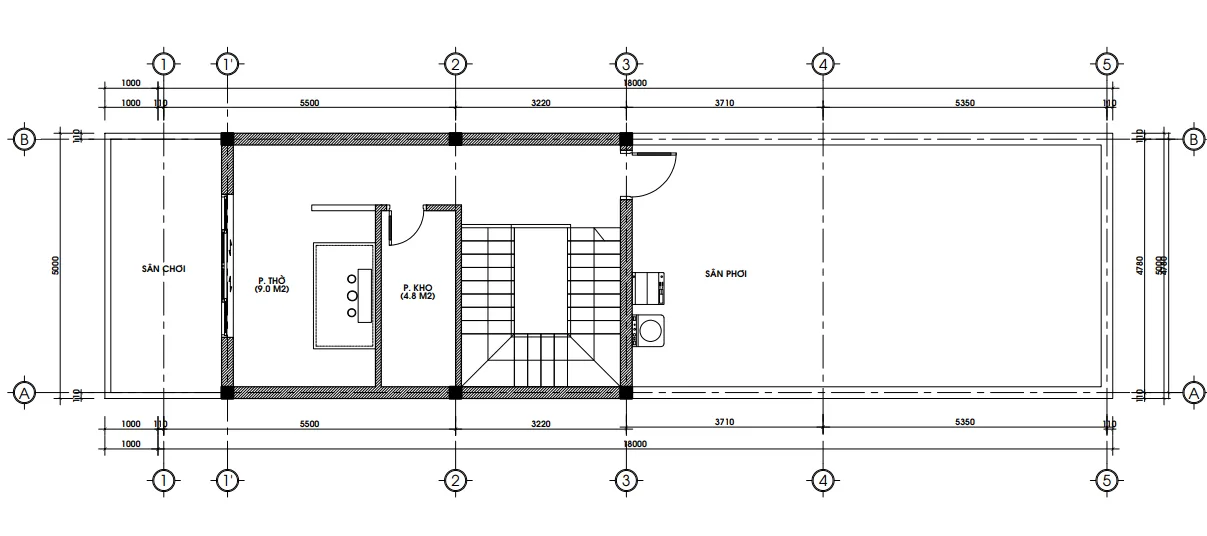 mẫu nhà phố 2 tầng 1 tum
