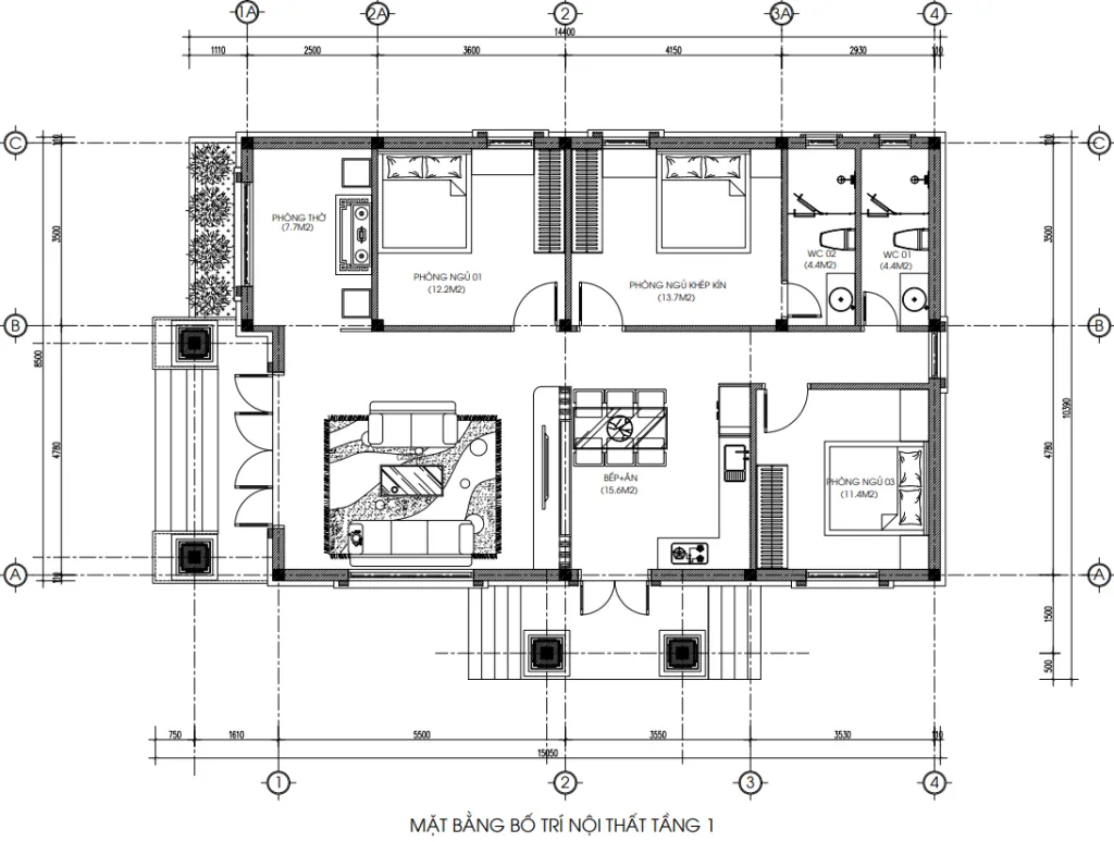biệt thự nhà vườn 1 tầng
