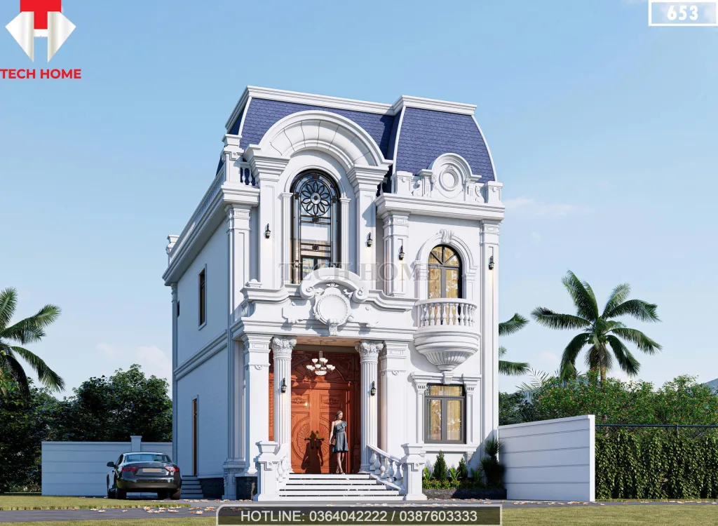 Góc nghiêng biệt thự mái Mansard tân cổ điển