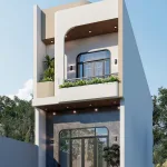 Góc nghiêng mẫu nhà 2 tầng đẹp hiện đại tại Quảng Ninh.