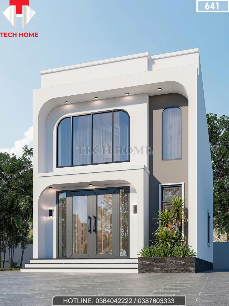 Góc nghiêng mẫu nhà 2 tầng đẹp tại Thái Nguyên