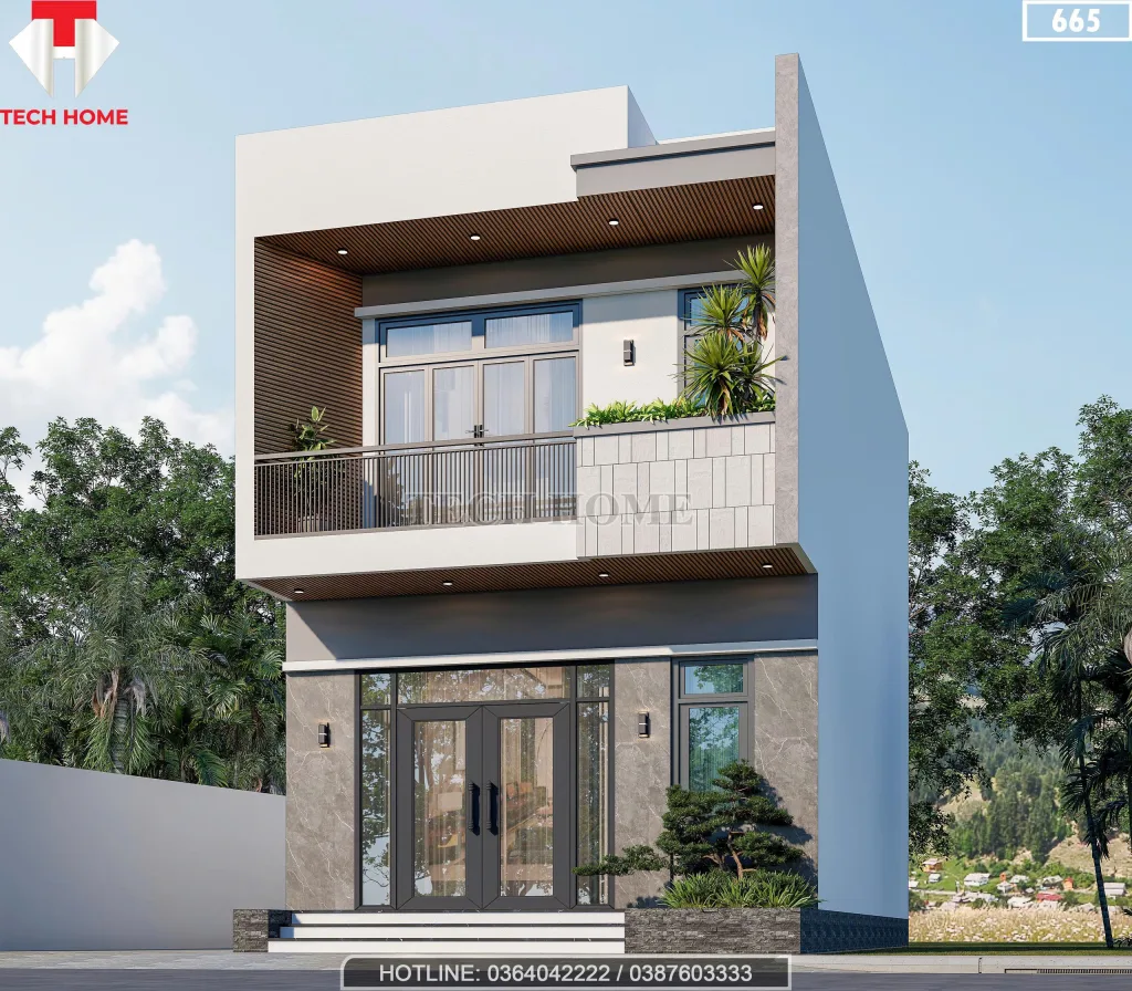 Góc nghiêng mẫu nhà 2 tầng đẹp