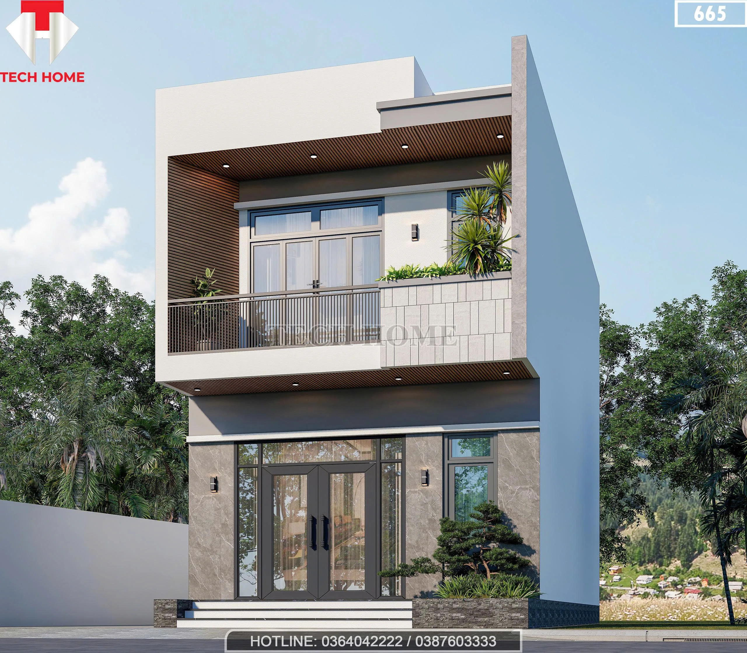 Góc nghiêng mẫu nhà 2 tầng đẹp