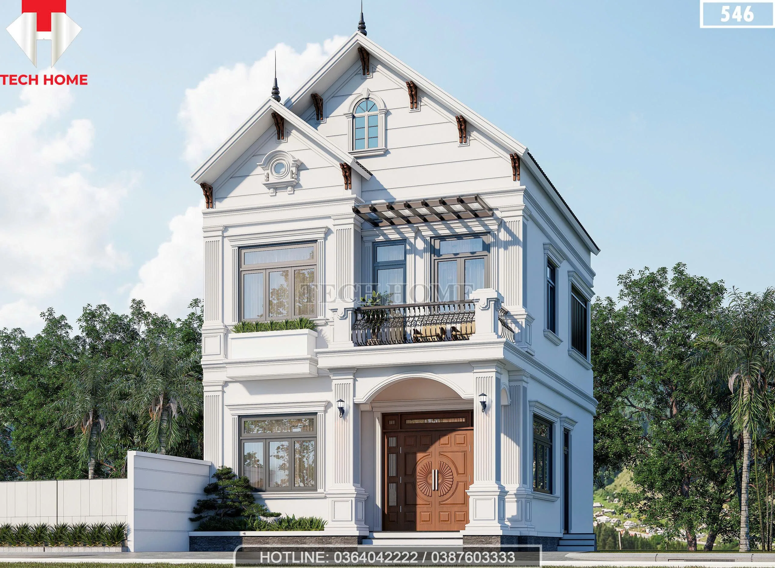 mẫu nhà 2 tầng mái Thái