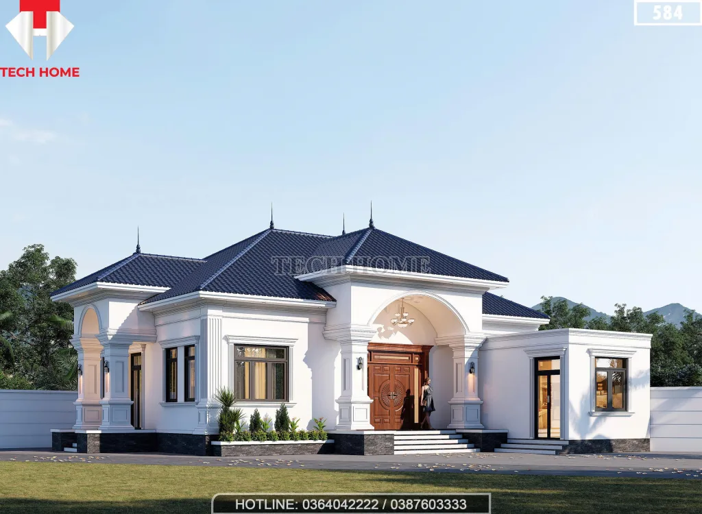 Góc nghiêng mẫu nhà cấp 4 mái Nhật hiện đại