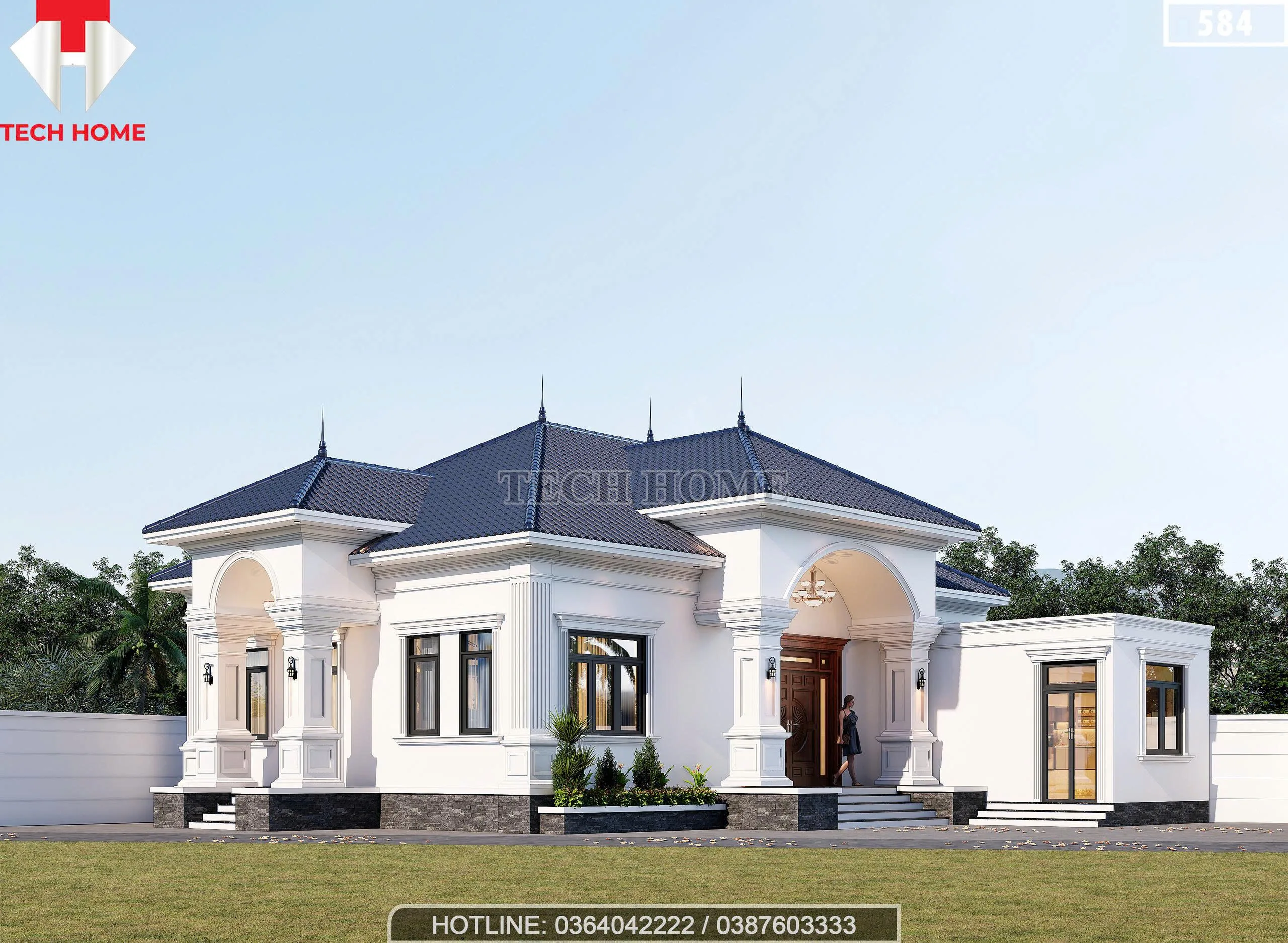 Góc nghiêng mẫu nhà cấp 4 mái Nhật hiện đại