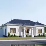 Góc nghiêng mẫu nhà mái Nhật 1 tầng 3 phòng ngủ