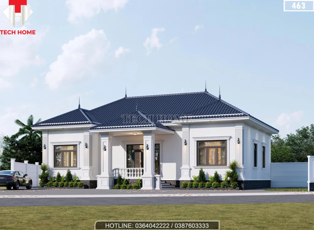 Góc nghiêng mẫu nhà mái Nhật 1 tầng 3 phòng ngủ sang trọng, nhã nhặn.