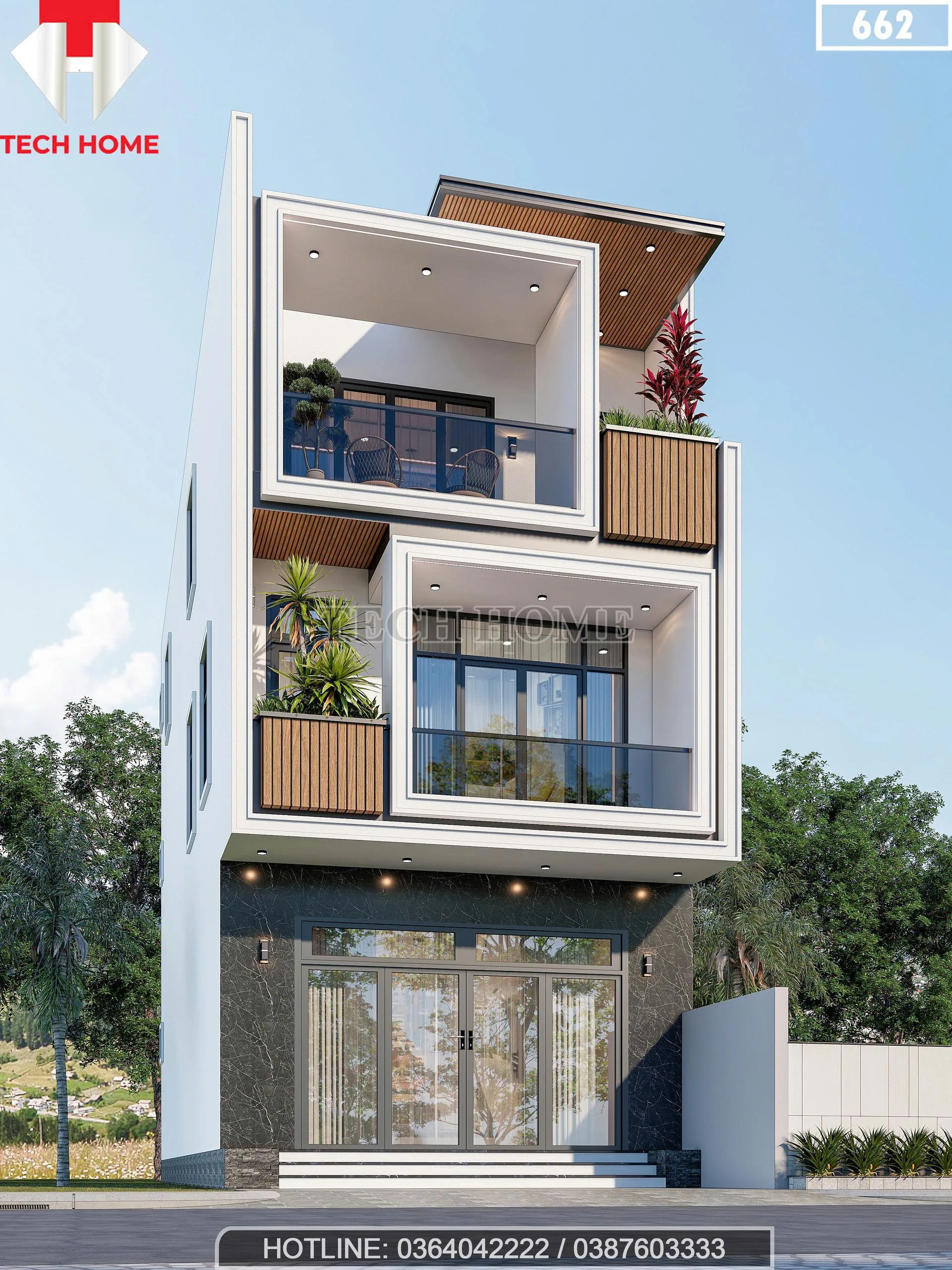 Góc nghiêng mẫu nhà phố 3 tầng đẹp