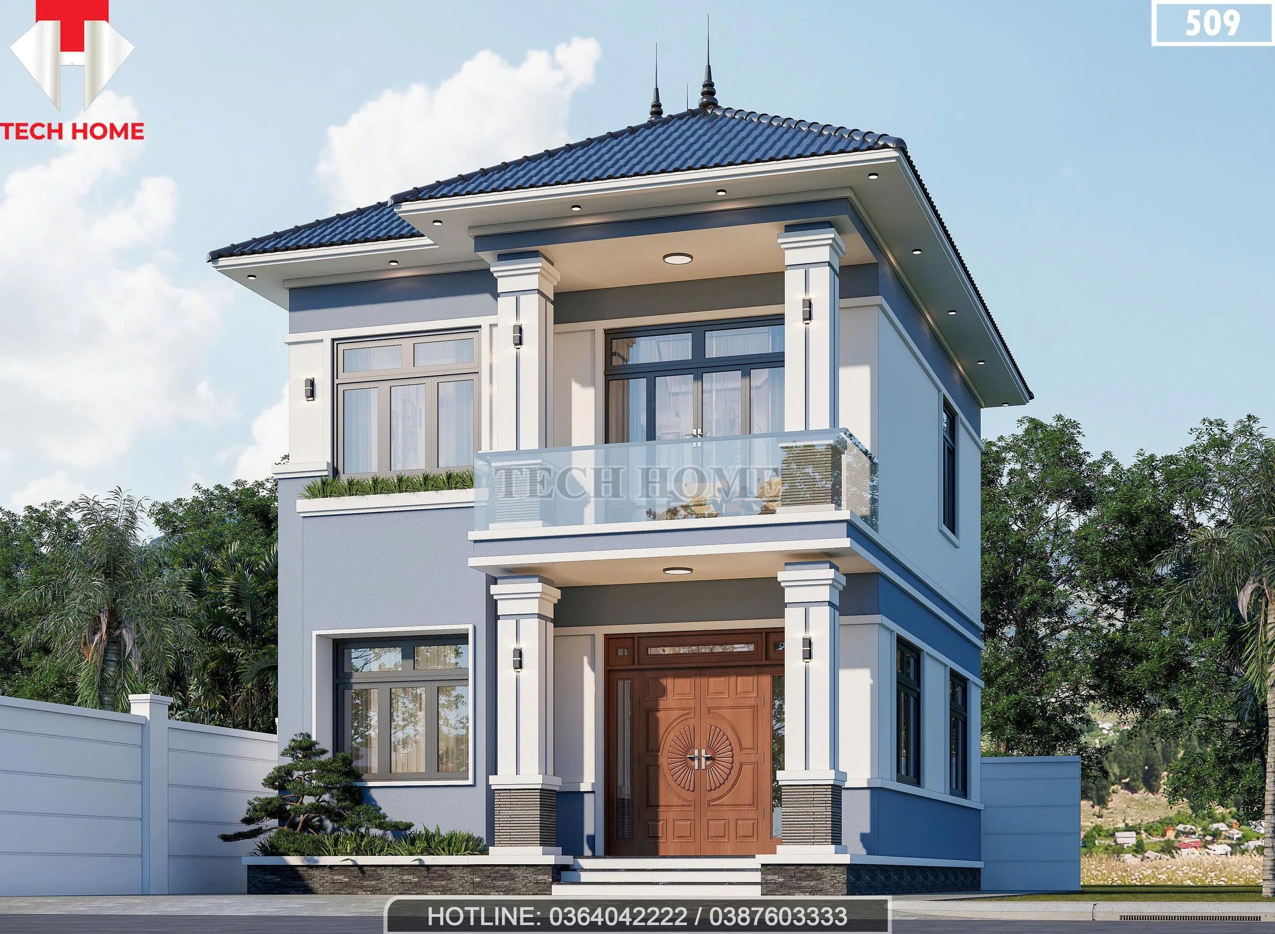 nhà 2 tầng mái Nhật