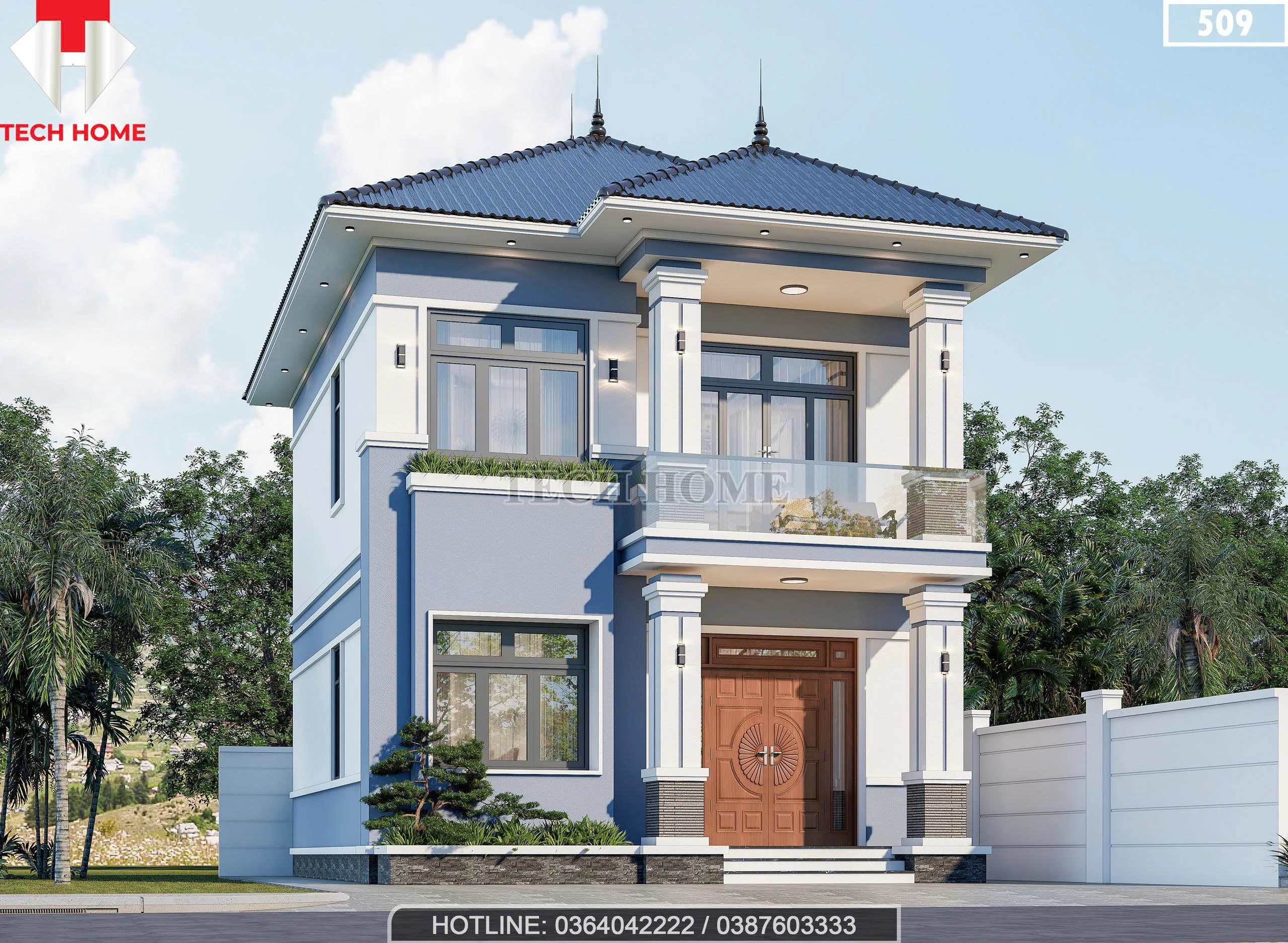 nhà 2 tầng mái Nhật