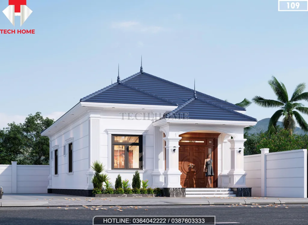 Góc nghiêng mẫu nhà cấp 4 mái Nhật 3 phòng ngủ thiết kế sang trọng, thoáng đãng.