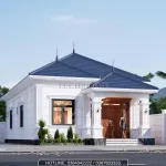 Góc nghiêng mẫu nhà cấp 4 mái Nhật 3 phòng ngủ thiết kế sang trọng, thoáng đãng.