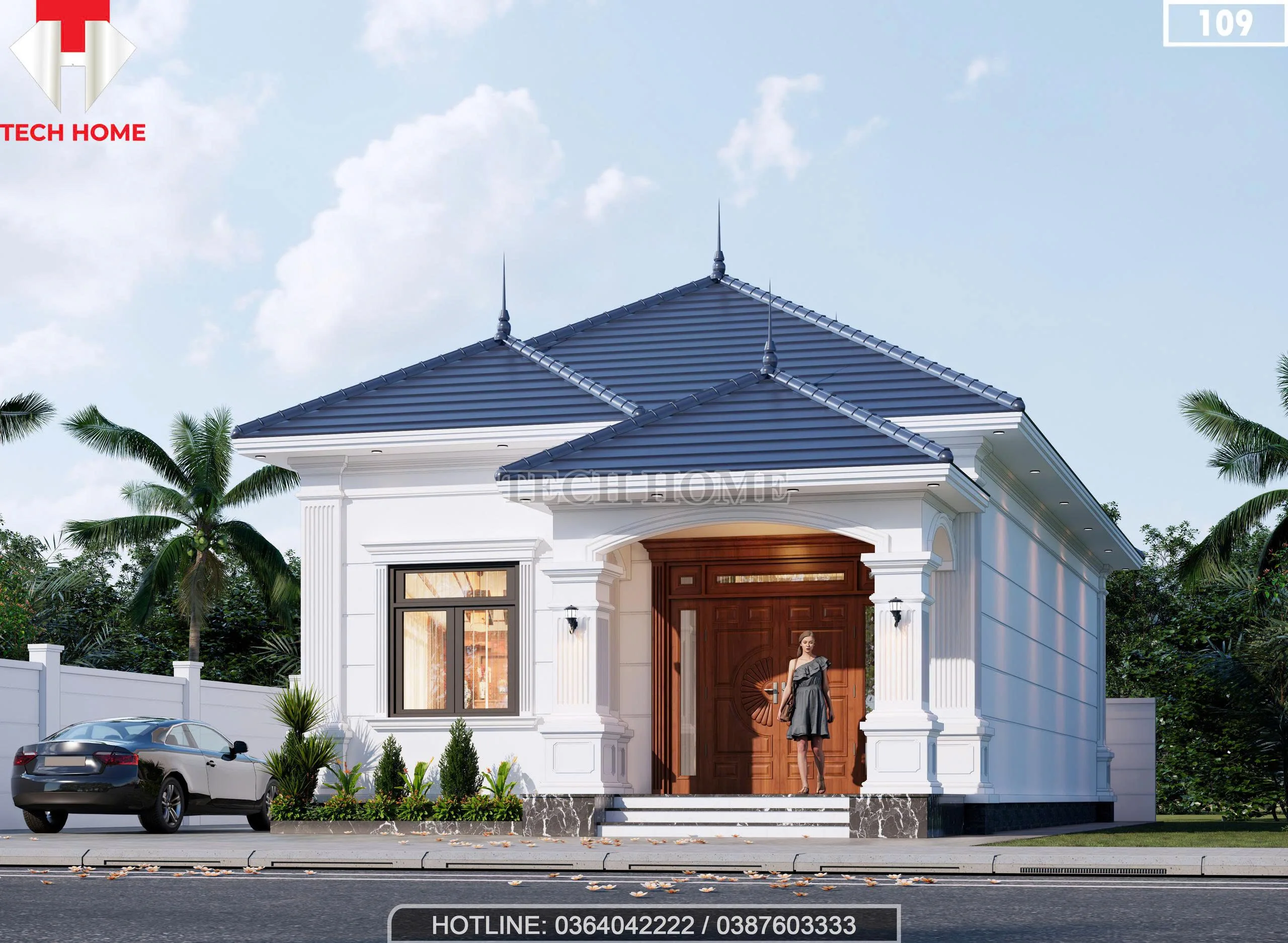 Góc nghiêng mẫu nhà cấp 4 mái Nhật