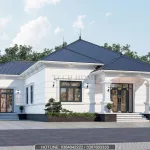 mẫu nhà vườn mái Nhật 1 tầng