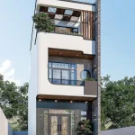 Góc nghiêng mẫu thiết kế nhà phố 3 tầng