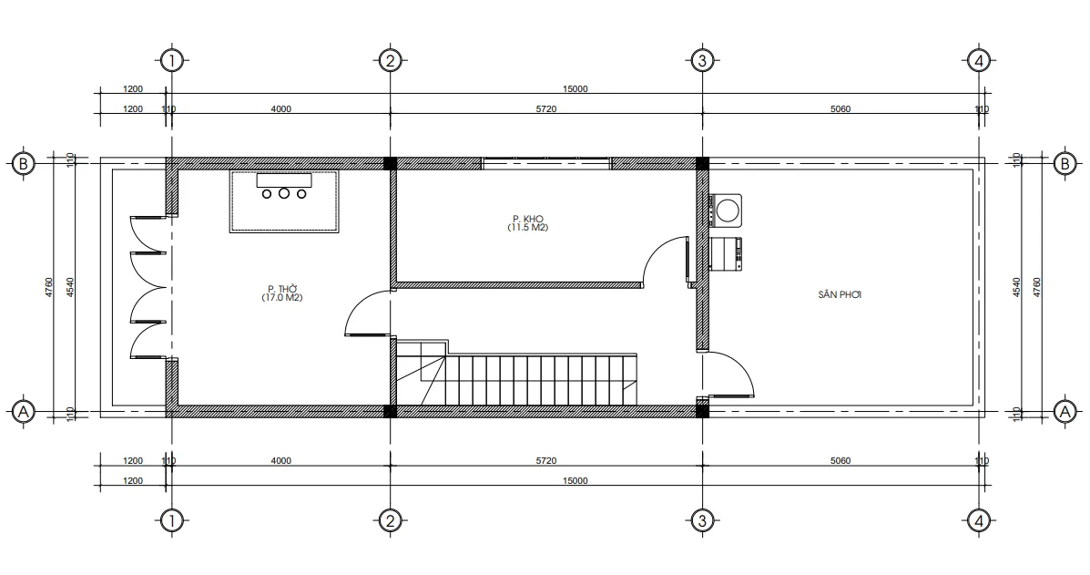 mẫu nhà 2 tầng 1 tum