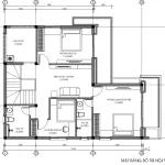 mặt bằng tầng 2 mẫu nhà 2 tầng mái Nhật