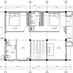 mặt bằng tầng 2 mẫu nhà phố 3 tầng hiện đại