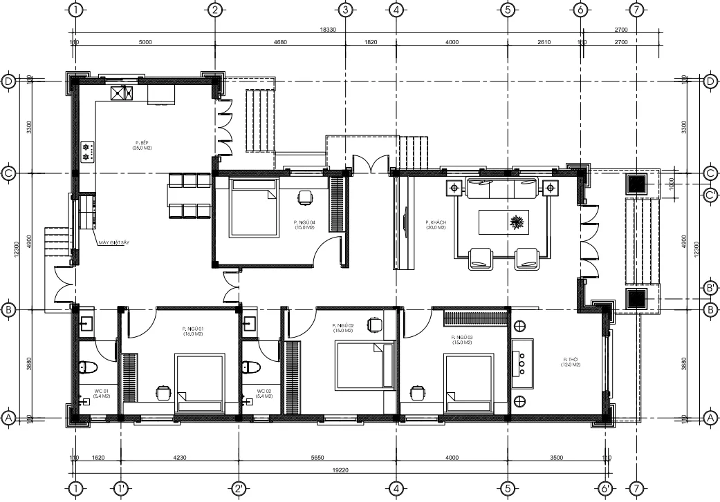 mặt bằng nhà vườn 1 tầng mái Nhật