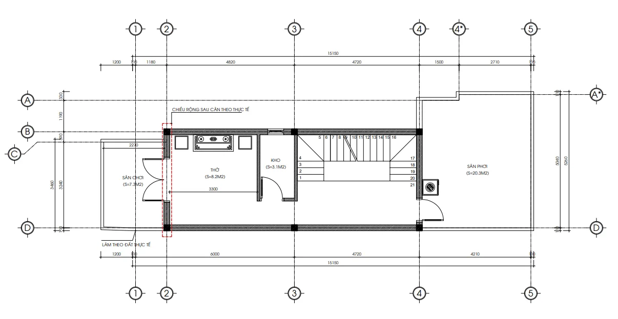 thiết kế nhà phố 3 tầng hiện đại