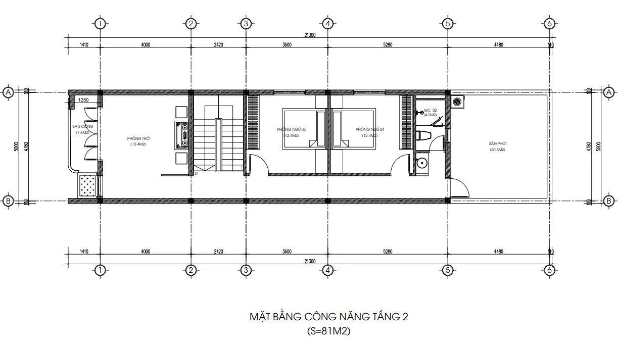 mặt bằng tầng 1 thiết kế nhà ống 2 tầng