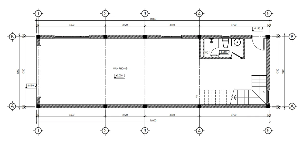 mặt bằng tầng 1 thiết kế nhà ống 3 tầng 1 tum