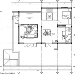 mặt bằng tầng 2 thiết kế nhà phố 3 tầng hiện đại