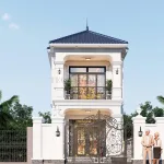 tổng thể mẫu nhà 2 tầng mái Nhật tân cổ điển