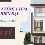 mẫu nhà 2 tầng 1 tum hiện đại