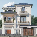 Tổng quát mẫu nhà 2 tầng 1 tum mái Nhật