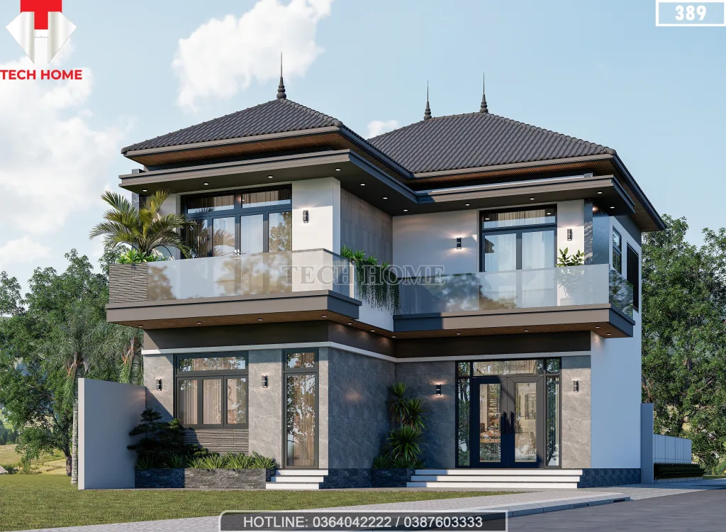 mẫu nhà 2 tầng mái Nhật