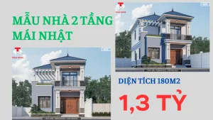 mẫu nhà 2 tầng mái Nhật
