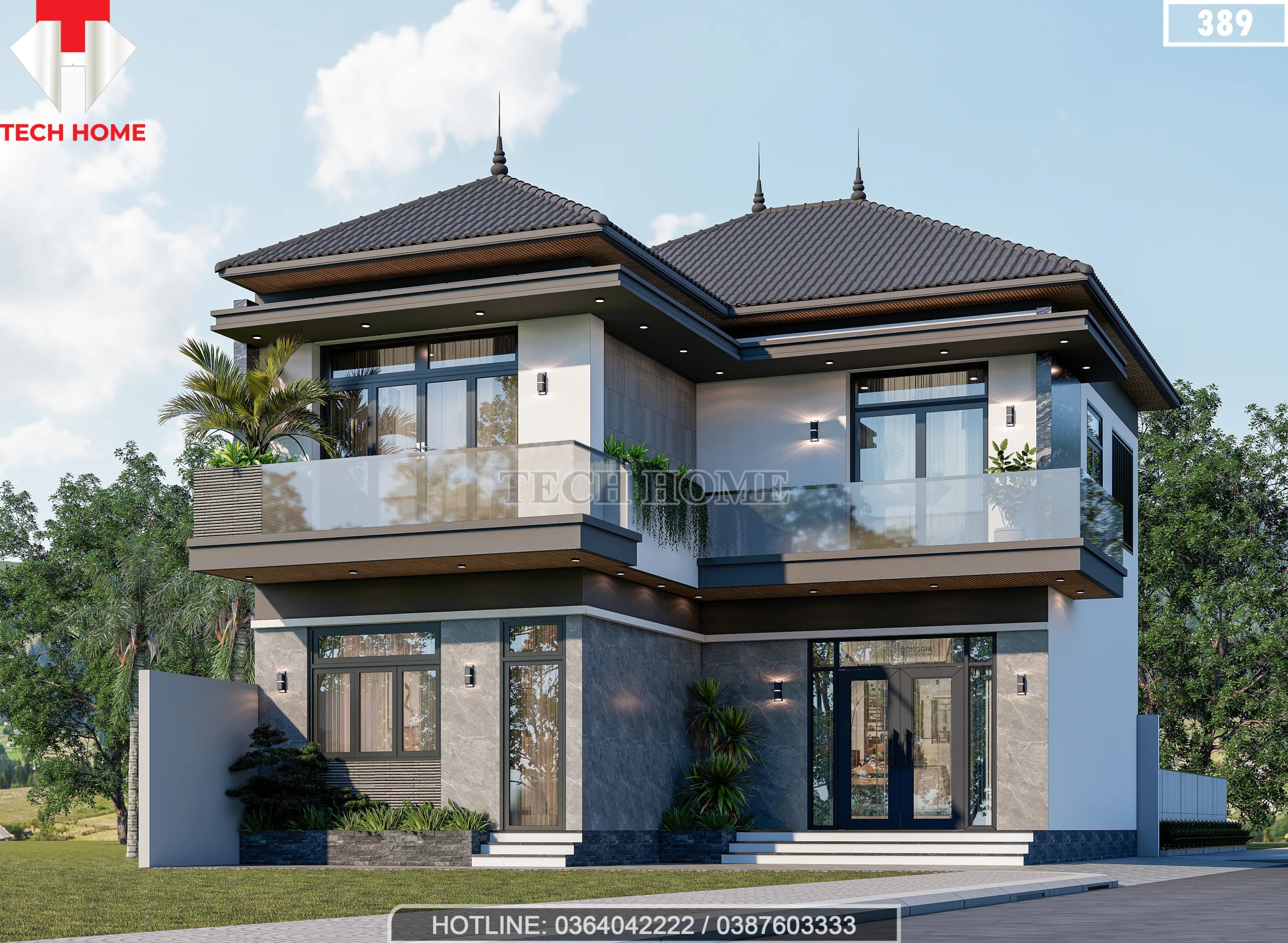 mẫu nhà 2 tầng mái Nhật