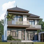 mẫu nhà 2 tầng mái Nhật