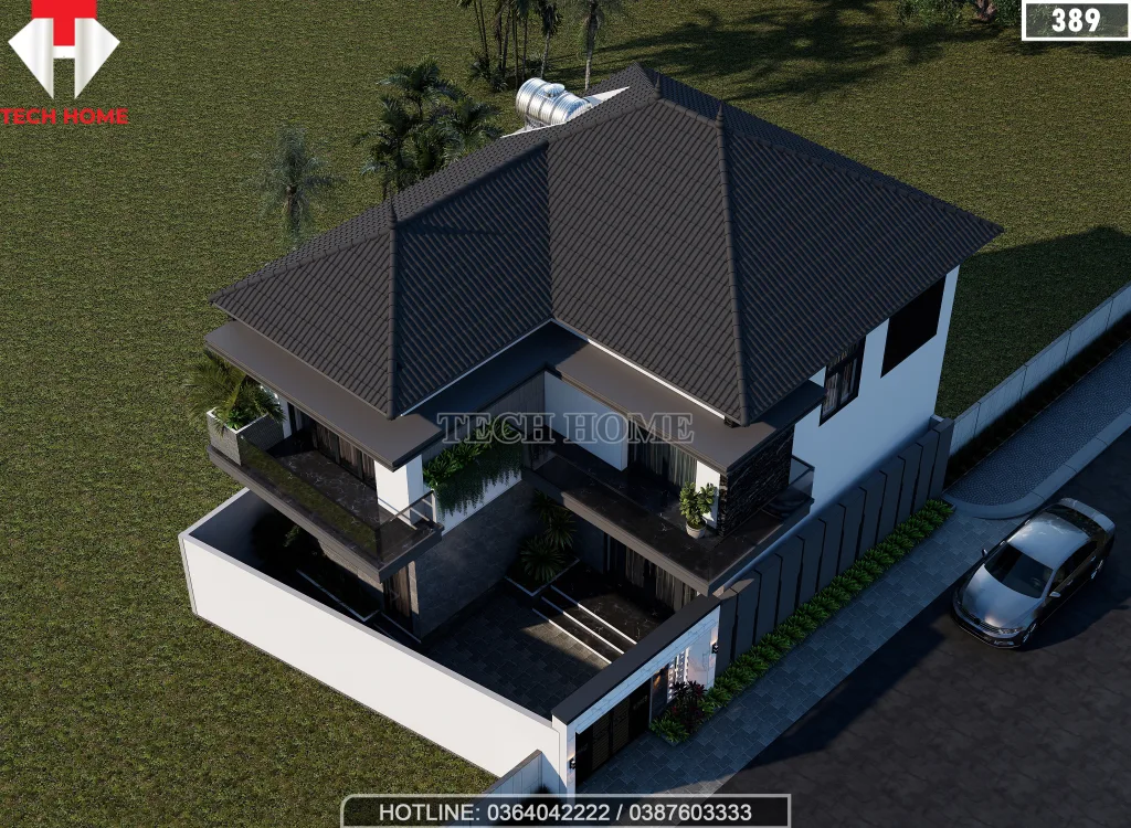 mẫu nhà 2 tầng mái Nhật