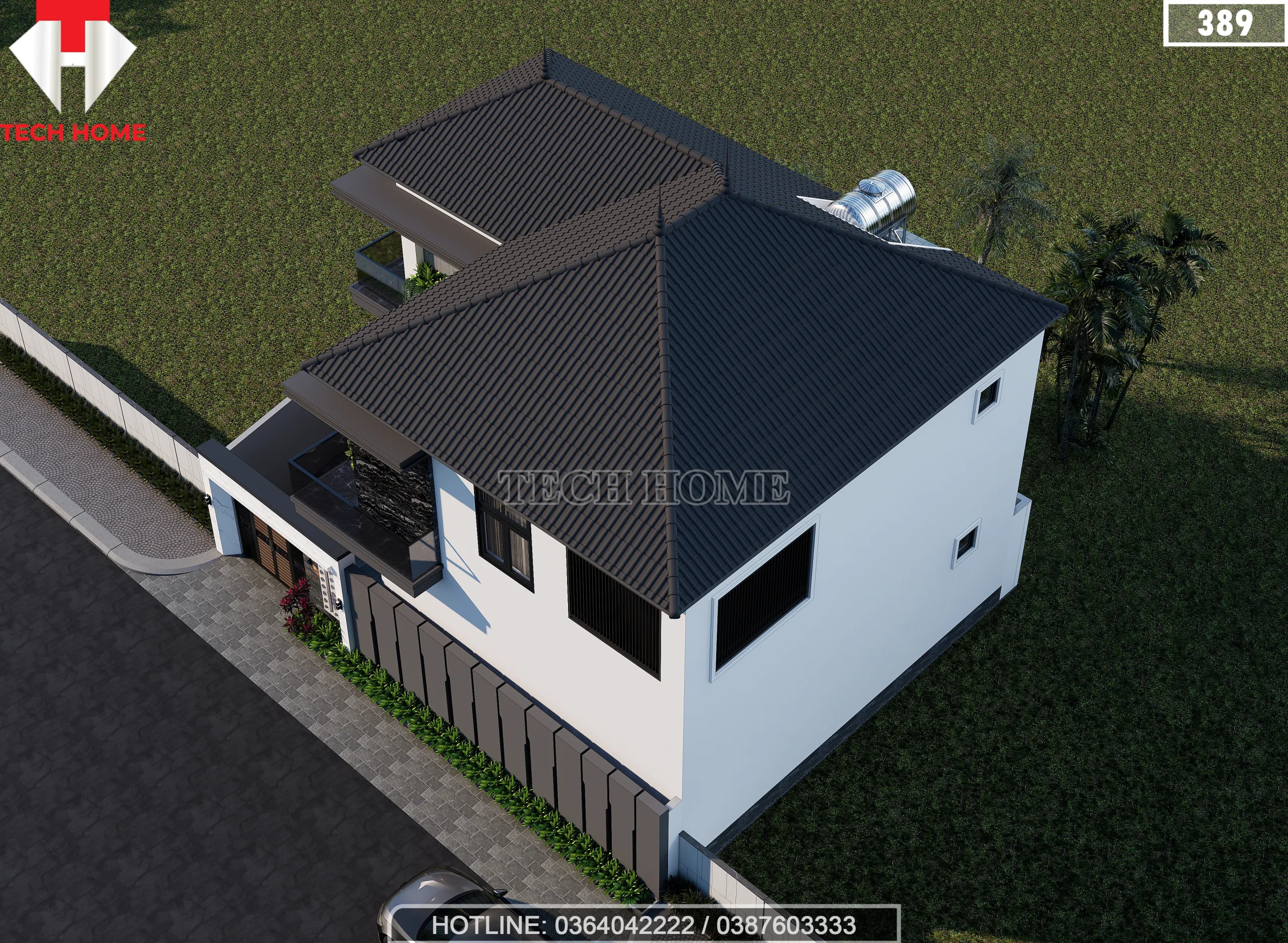 mẫu nhà 2 tầng mái Nhật