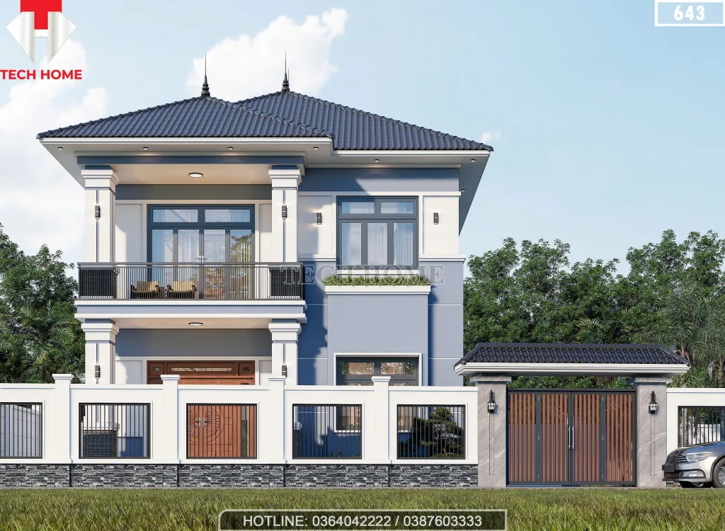 tổng quan mẫu nhà 2 tầng mái Nhật