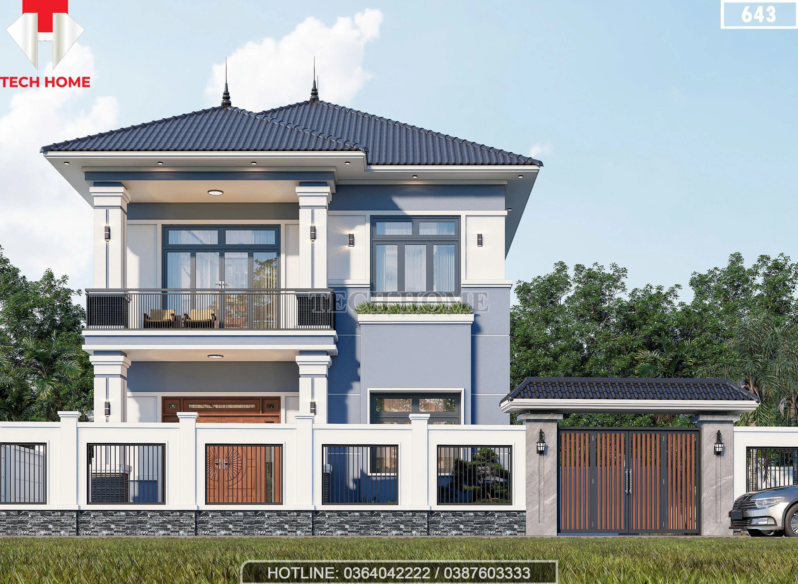 tổng quan mẫu nhà 2 tầng mái Nhật