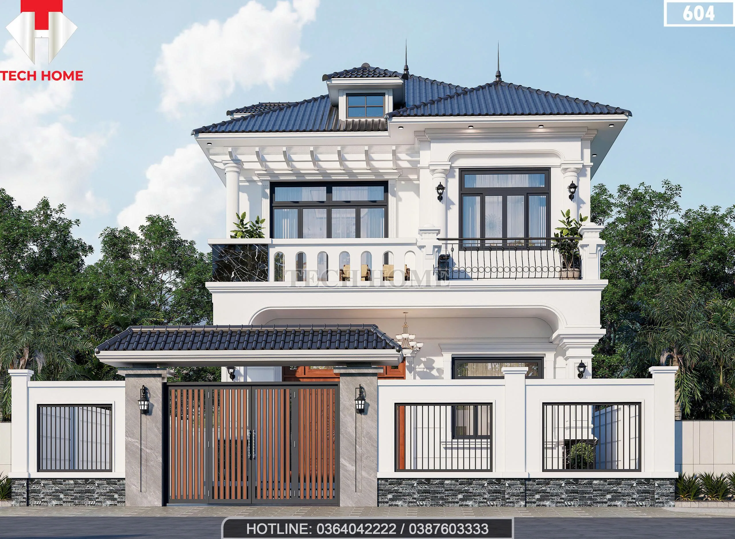 mẫu nhà 2 tầng mái Nhật