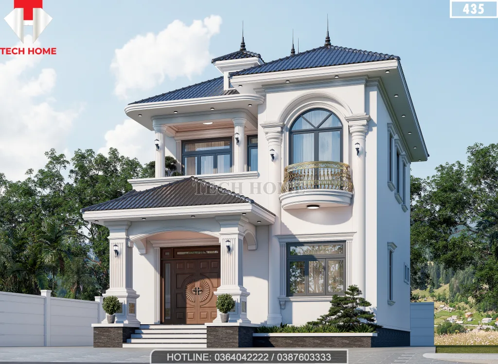 mẫu nhà 2 tầng mái Nhật