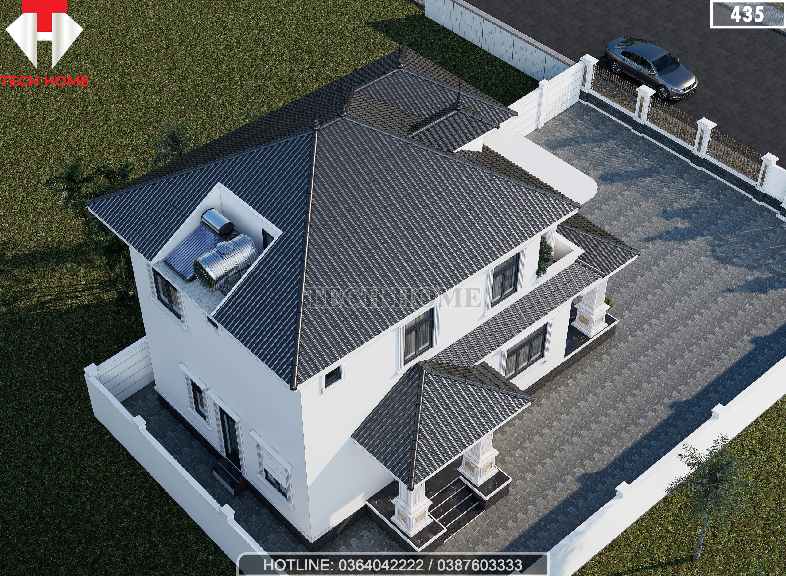 mẫu nhà 2 tầng mái Nhật