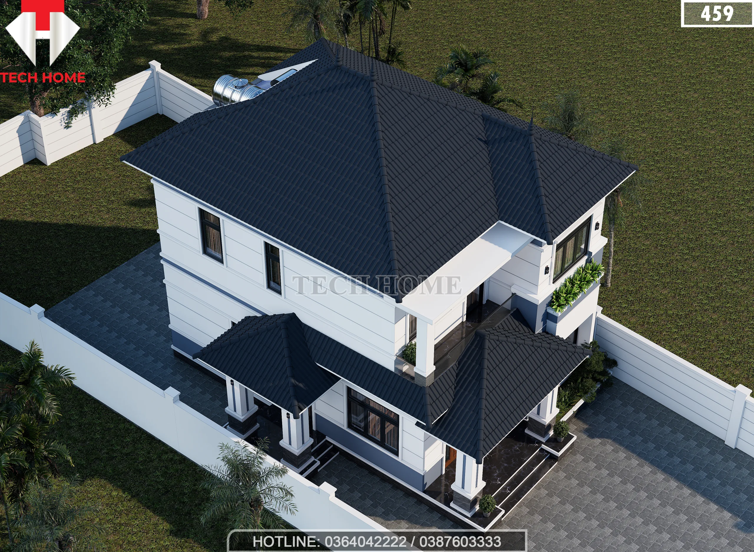 mẫu nhà 2 tầng mái Nhật